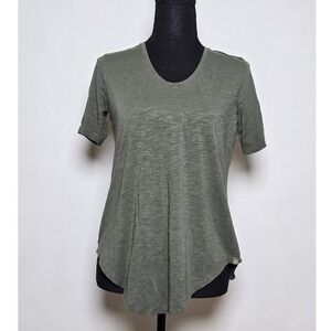 TASC Performance Women's Short Sleeve Scoop Neck Top Small Olive Green